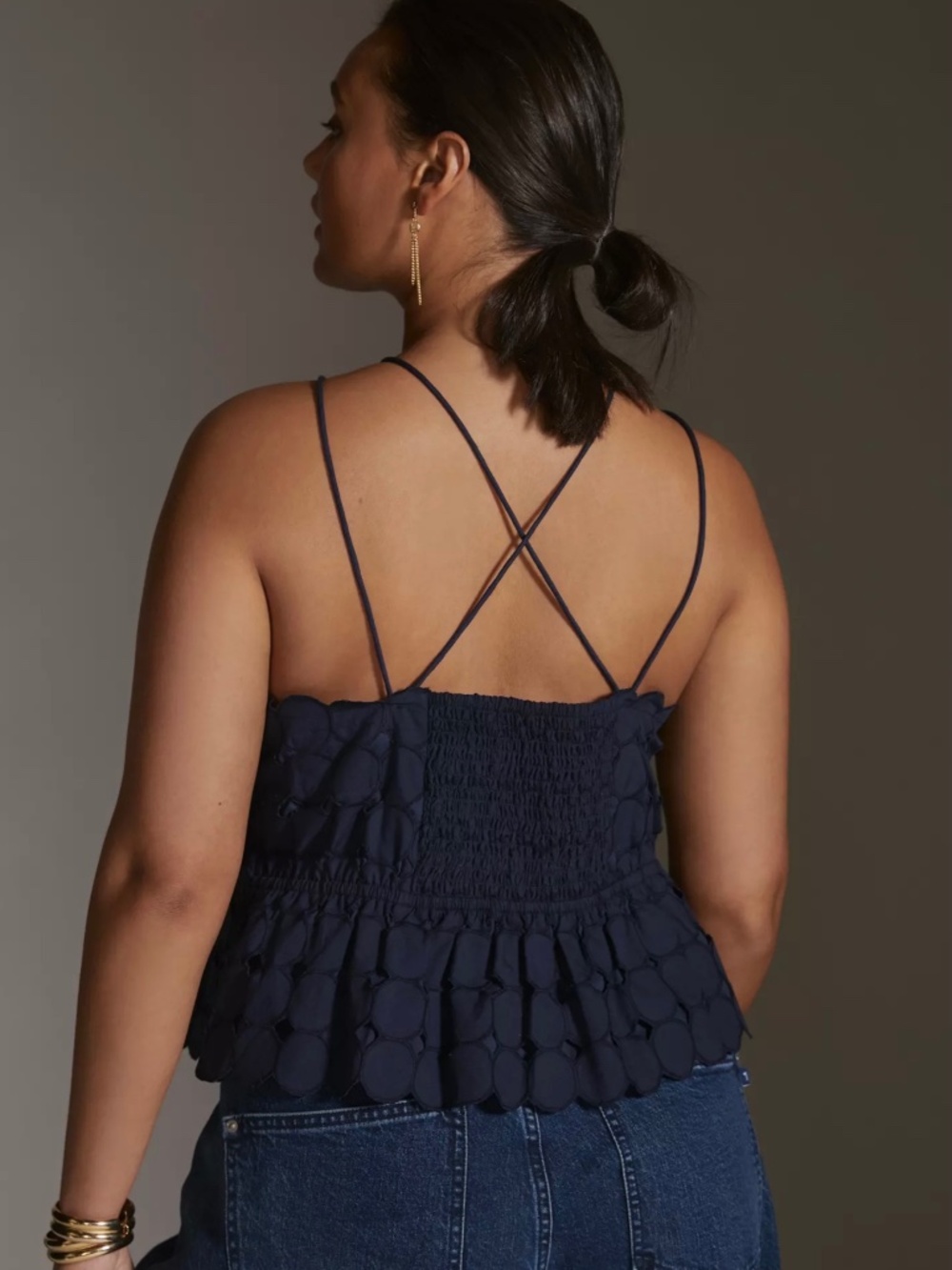 Maeve Cross Back Cami In Navy